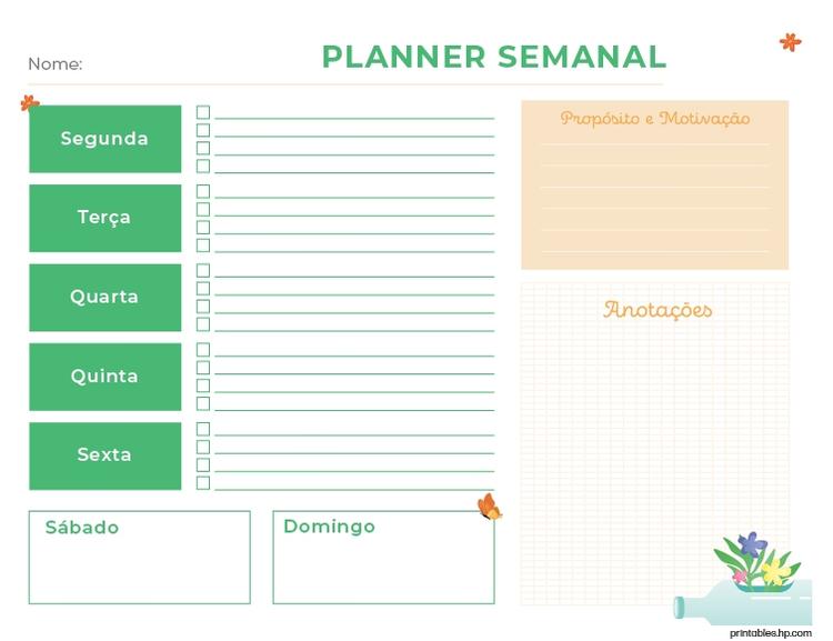 Planejador semanal HP 01