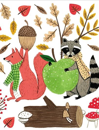 Thanksgiving Woodland Creatures Card