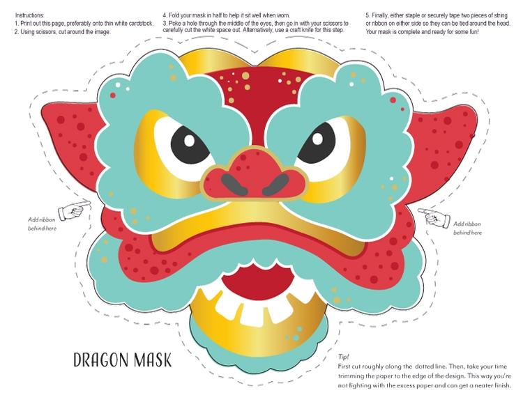 Printables - Chinese New Year Dragon Mask Craft | HP® Official Site