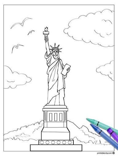 HP Statue of Liberty Coloring Page
