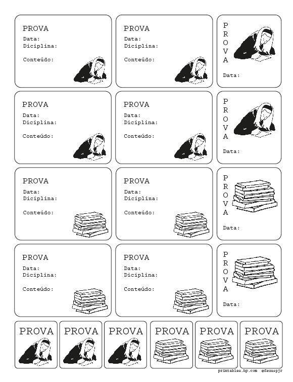 Adesivos - Lembrete de prova