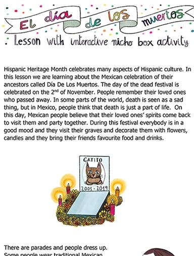 Day of the Dead Ages 9-12 Learning Worksheets School of Fun Series