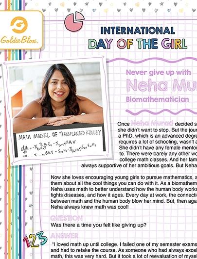 Crack the code with Bio-Mathematician Neha Murad, for kids 9-12 - by GoldieBlox
