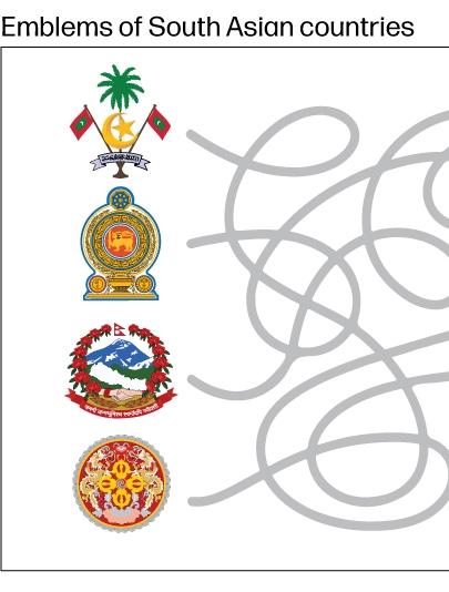 Emblems of South Asian countries