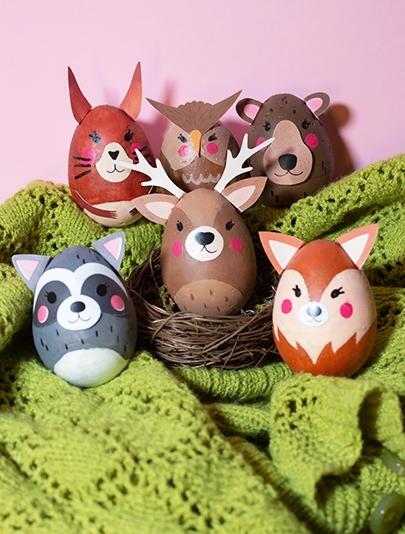 Woodland Animal Easter Egg Designs Hantverk av Julia Leister