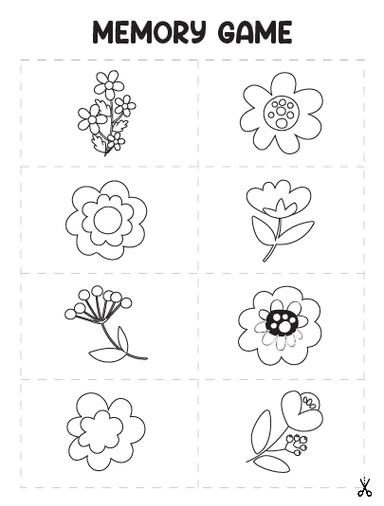 HP Memory Game Coloring Page-Flower