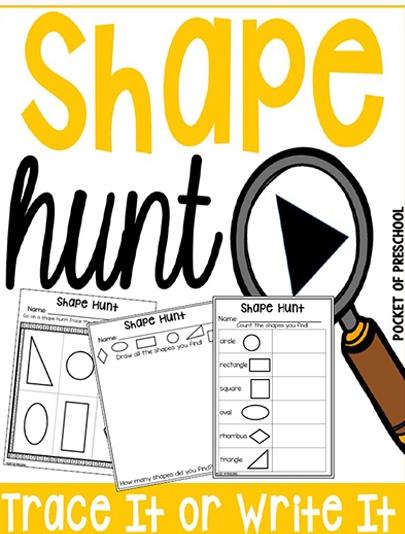Shape Hunt for Preschool, Pre-K, and Kindergarten