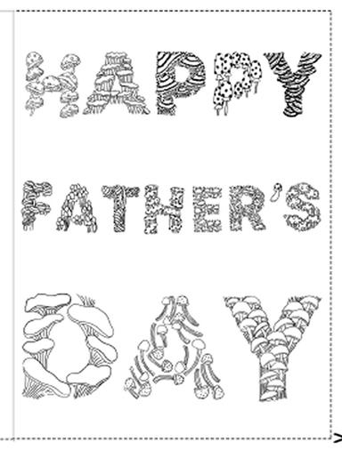 Happy Father's Day Coloring Card 1 Father's Day Series
