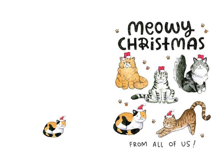 Carte de Noël Meowy