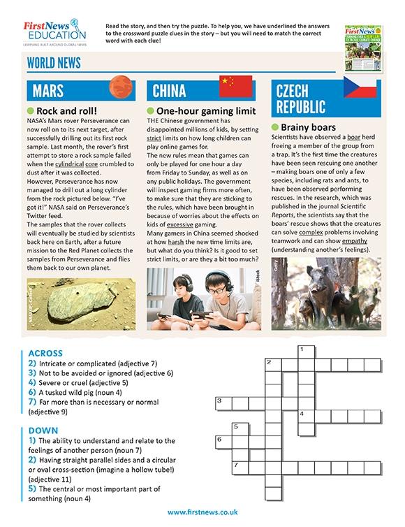 News Puzzle-  13 – 19 SEPTEMBER 2021