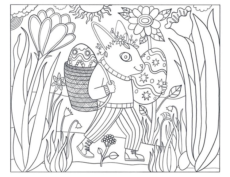 Easter Bunny Coloring Placemat