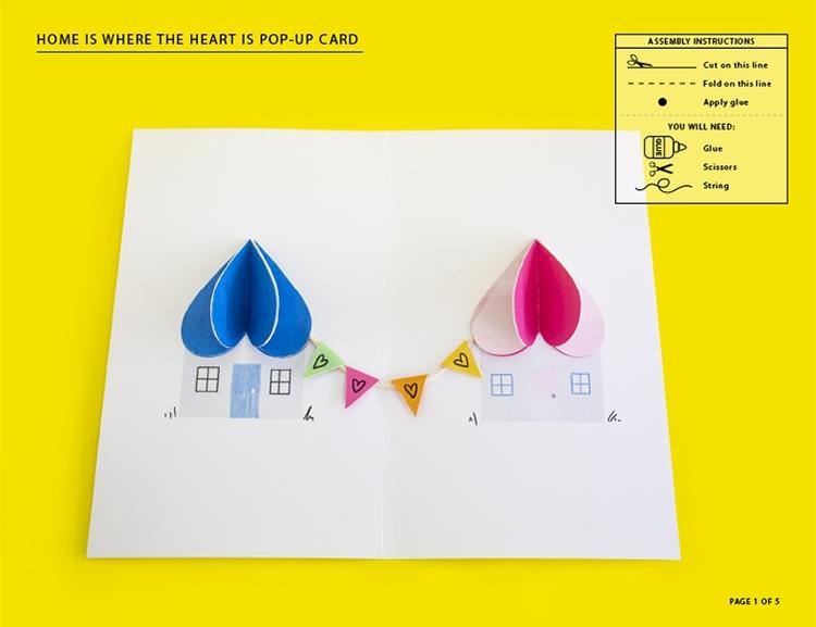 Heart Houses Pop-up Card
