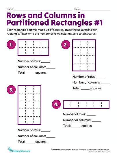 Rows and Columns in Partitioned Rectangles #1