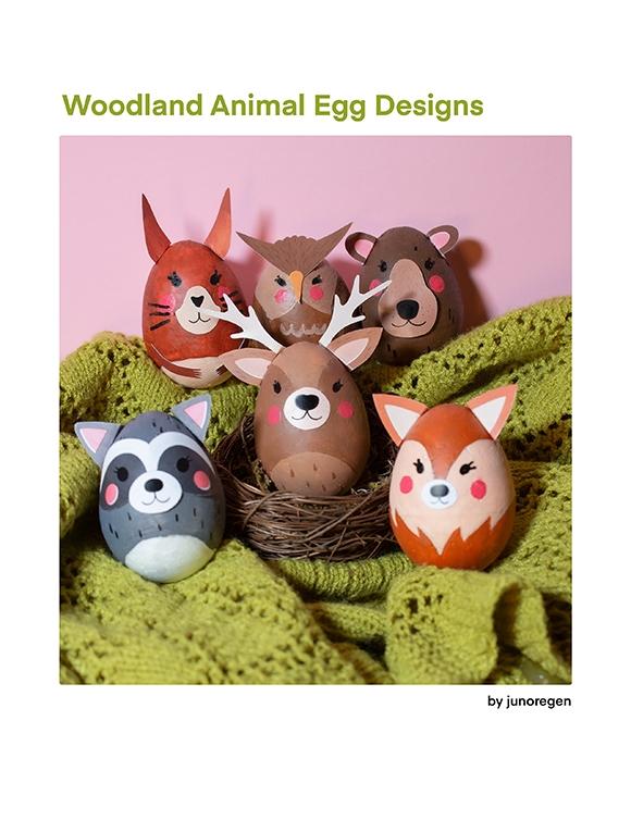 Dessins d'œufs de Pâques pour animaux des bois, artisanal par Julia Leister
