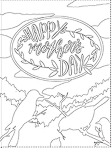 Happy Mother's Day Coloring Card Mother's Day Series