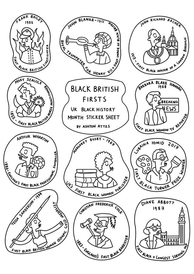 ‘Black British Firsts Black & White’ by Ashton Attzs