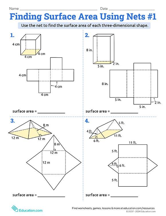 Finding Surface Area Using Nets #1