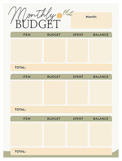 Monthly Budget Planner 3