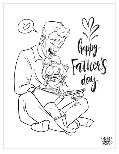 Father's Day - Story time Coloring Pages Madie Arts