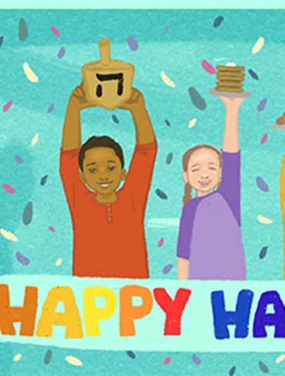 Happy Hanukkah Kids Cards Keturah Ariel