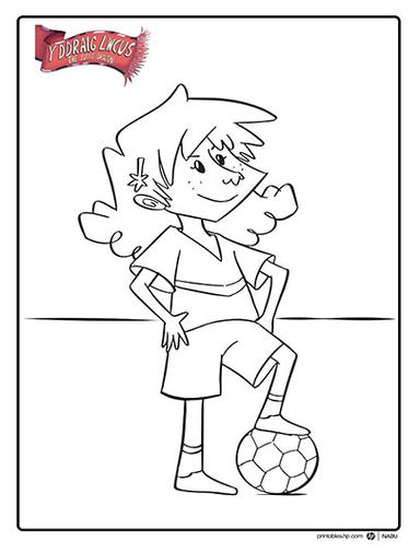 Wrexham Lucky Dragon Coloring Page 1