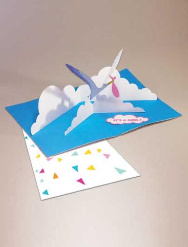 Babies - Stork Pop Up - Card Jess Deacon