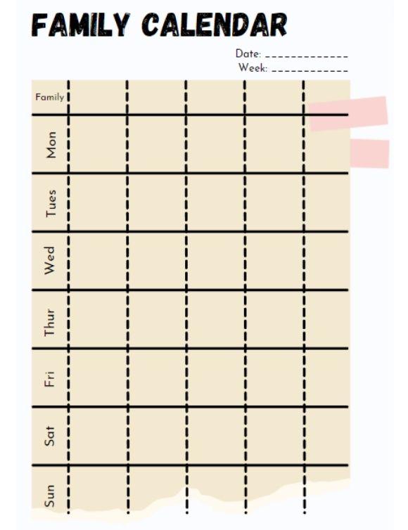 Weekly Family Calendar