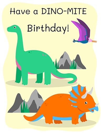 HP birthday card with envelope 3 Dinos