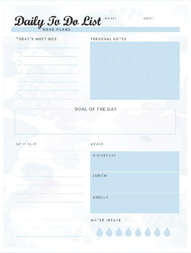 Daily Planner 3 Productivity Worksheets