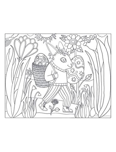 Easter Bunny Coloring Placemat Coloring Pages Easter and Spring Series