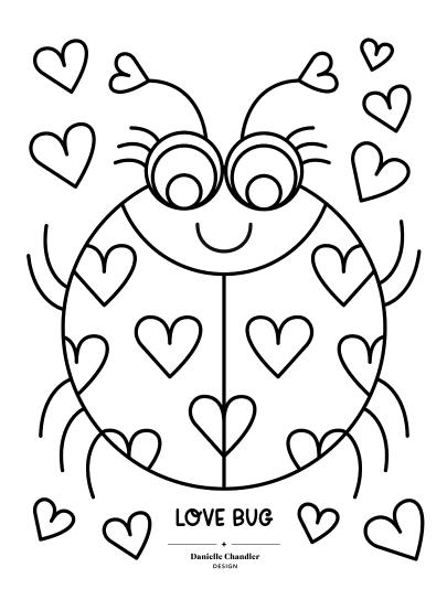 Page à colorier Love Bug par Danielle Chandler