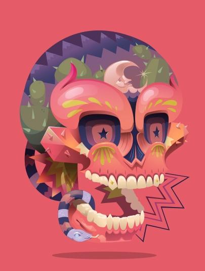Dia de Los Muertos Devil Skull Poster