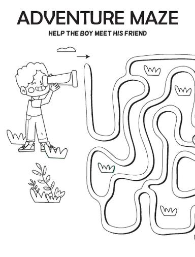 Maze Game Coloring Page-Adventure
