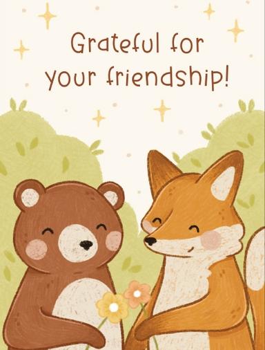 Gratitude Cards annalunakdraws Friendship Greeting