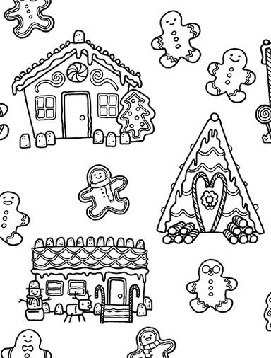 Color In Gingerbread Gift Wrap Crafts Magic Made Printable Series