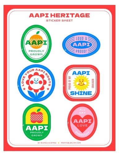 AAPI Stickers Bianca Austria Heritage Month