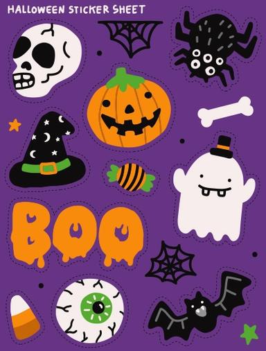 Halloween Sticker Sheet Crafts Halloween Series