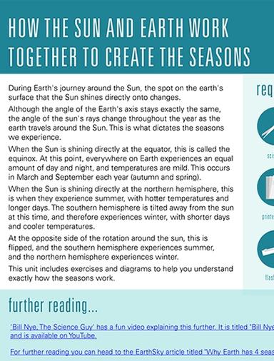 Creating the Seasons Ages 9-12 Learning Worksheets School of Fun Series