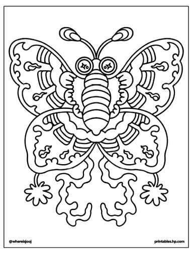 AAPI Coloring Page JoJo Lee Butterfly Chinese Kite
