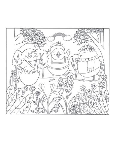 Spring Chicks Coloring Placemat Coloring Pages Easter and Spring Series