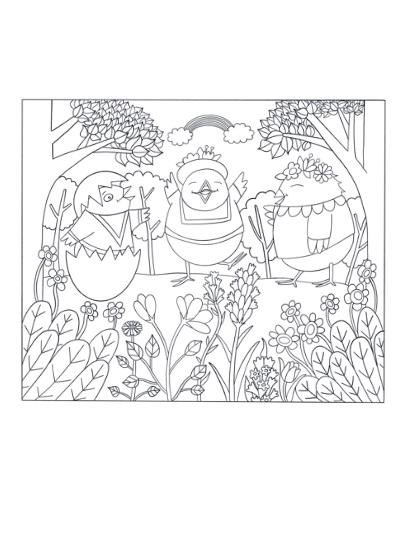 Spring Chicks Coloring Placemat