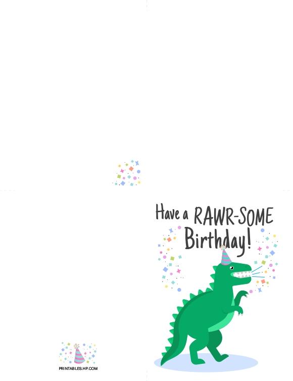 HP Birthday Card with Envelope - RAWR!