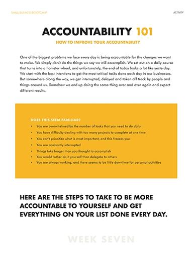 Accountability 101 Productivity Small Business Bootcamp
