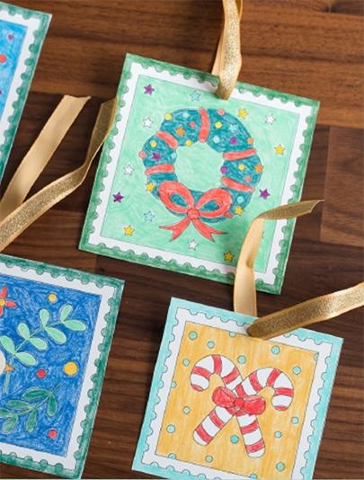 Holiday Stamp Tree Ornaments
