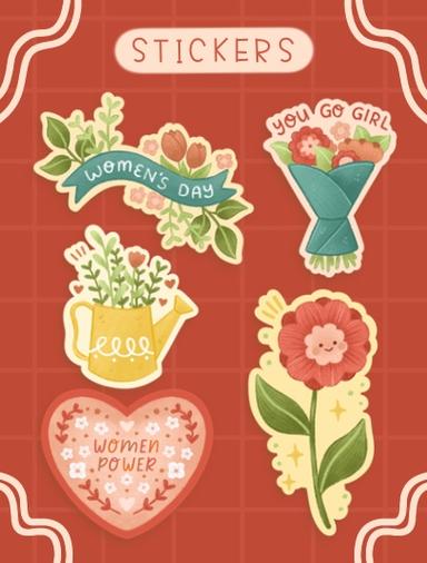 Women’s Day_annalunakdraws_Cute Stickers