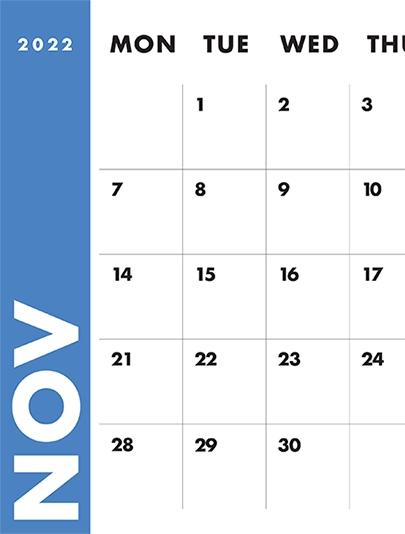 2022 Classic Calendar - November