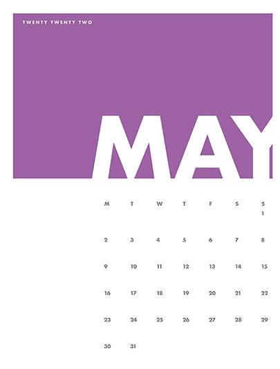 2022 Decorative Calendar - May