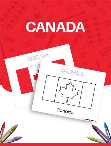 Flags of the World Canada Coloring Page