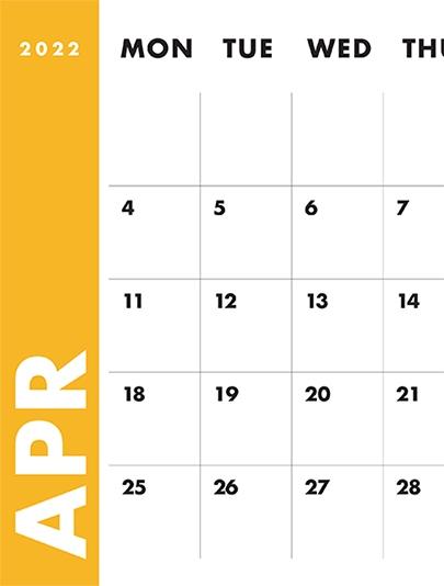 2022 Classic Calendar - April