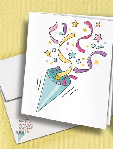 HP Graduation Card with Envelope Confetti